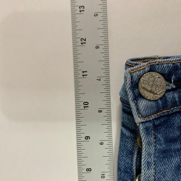 McGuire 25 Striped Side Cutoff Shorts Ibiza Distressed Denim Micro Shorts - Picture 9 of 10